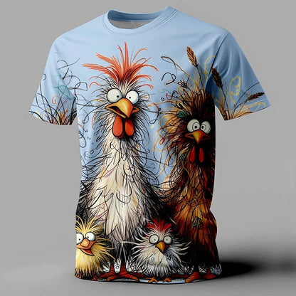 Funny Men's T Shirt Animal Chicken