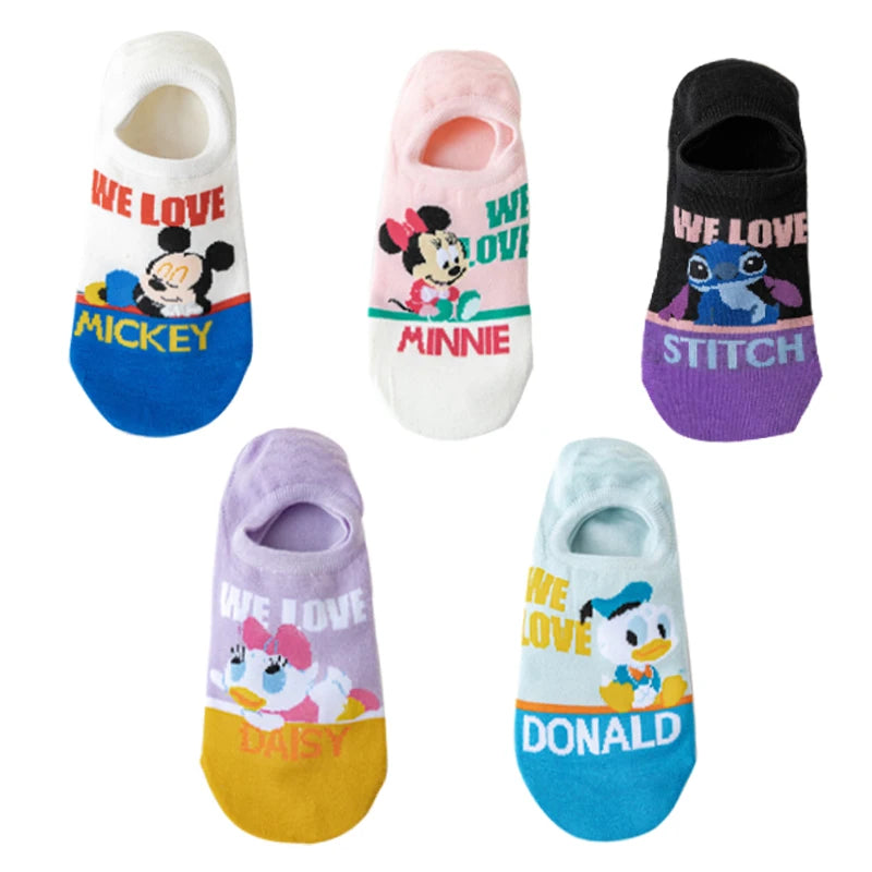 Disney Summer Casual Cute women Socks (5 Pairs)