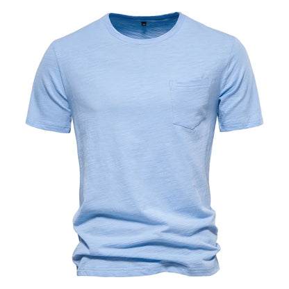 100% Cotton Men T-shirt Casual Soft Fitness