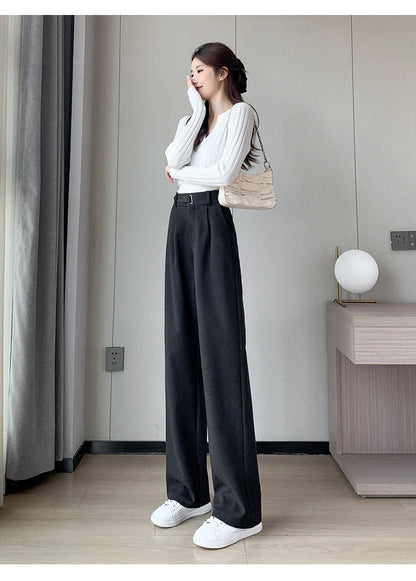 Thicken Woolen Casual Loose Full Length Pants