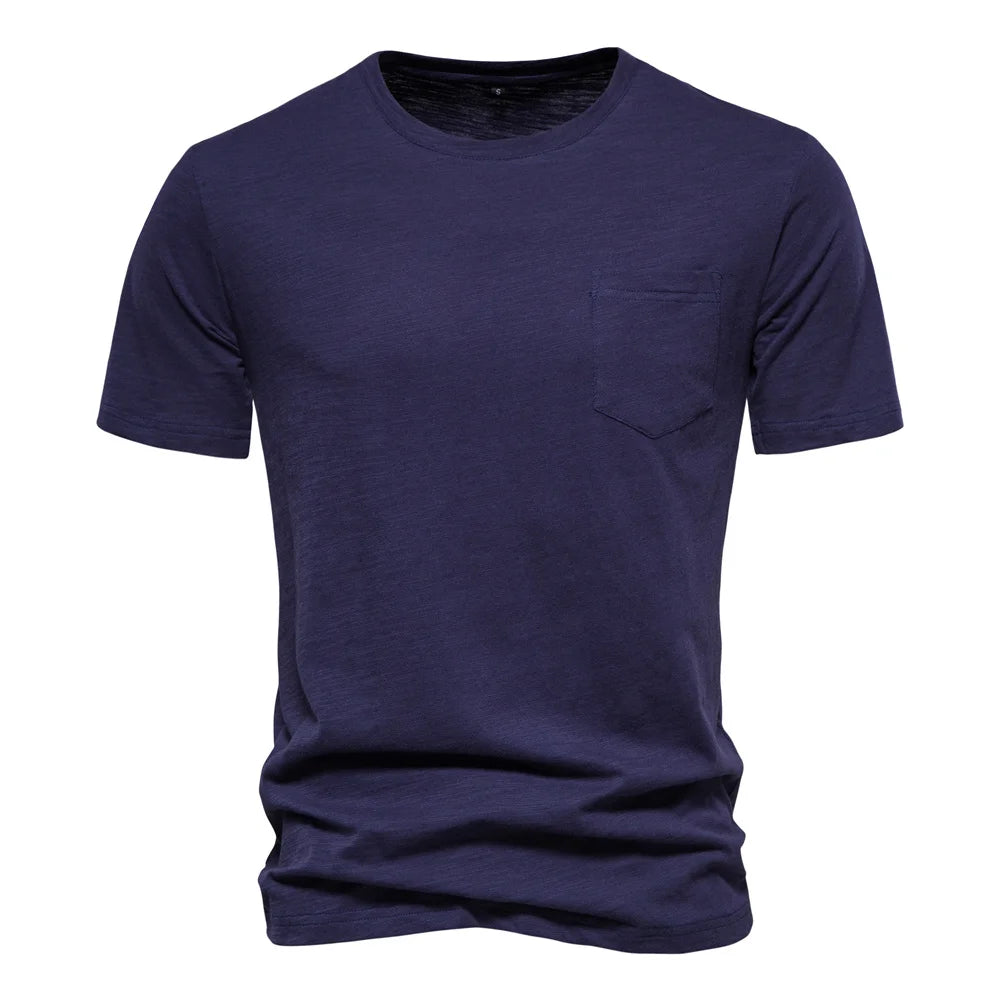 100% Cotton Men T-shirt Casual Soft Fitness