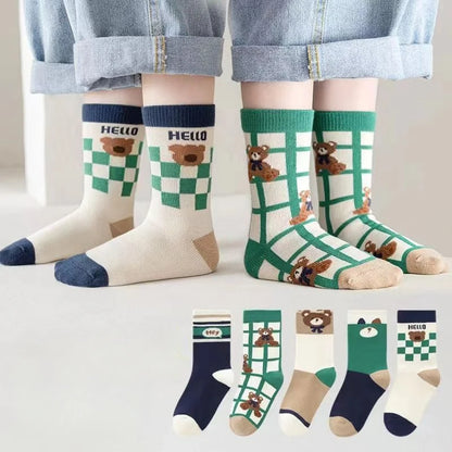 5 Pairs Autumn Winter New Style Children's Socks