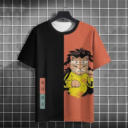 Unisex 2024 T Shirt Japanese Samurai Cat 3d