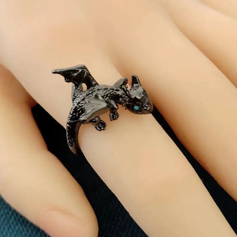 Vintage Dark Dragon Opening Rings