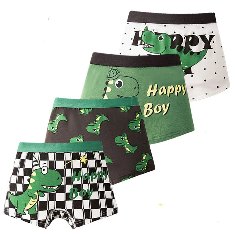 Multipack Cotton Boy Boxer Brief Fun Excavator Pattern Kids Boxers