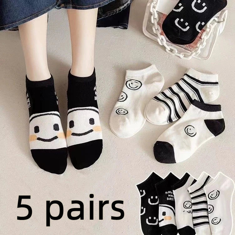 10 Pairs Women Cartoon Patterned Socks Trendy