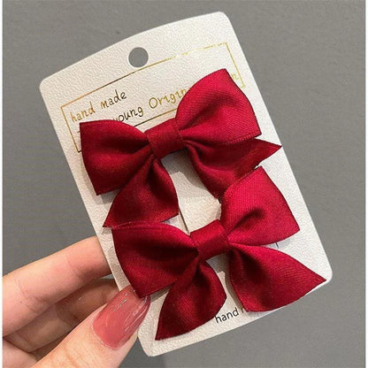 2 Piece Bow Hair Clip Elegant Flower