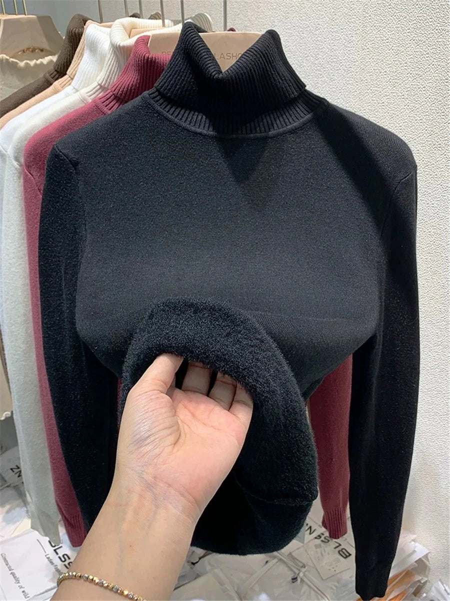 Turtleneck Winter Sweater Women Elegant