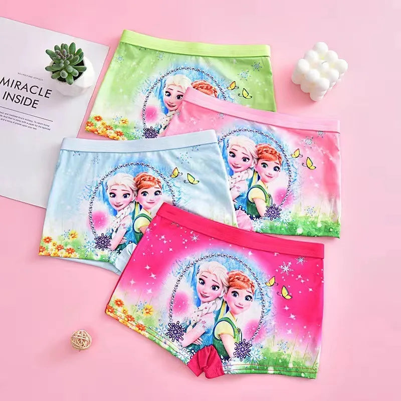 4Pcs/bag Disney Children's Panties ELsa Cartoon Frozen