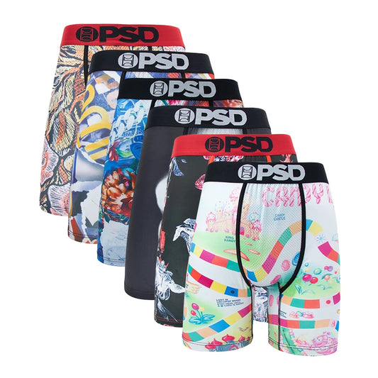 6Pcs Fashion Print Men Underwear Boxer