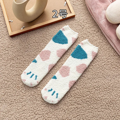 Autumn Winter Socks Cute Cat Claw