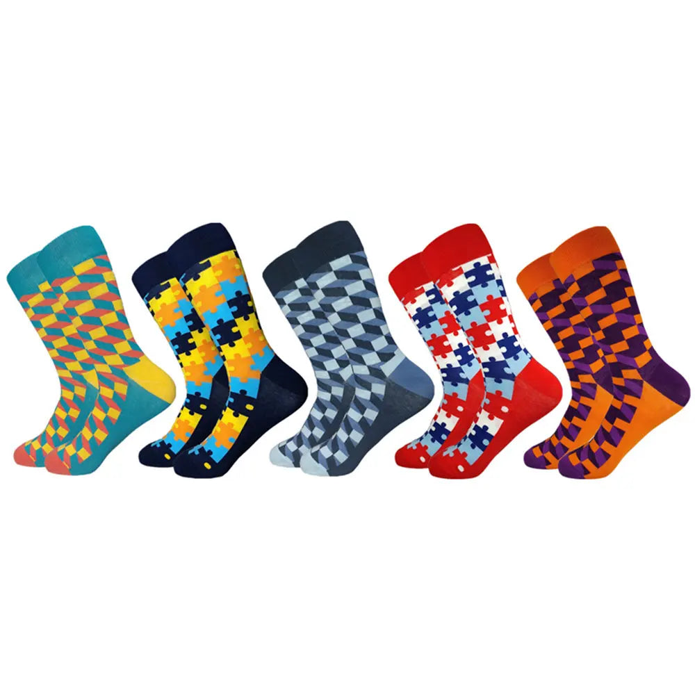 5 Pairs Novelty Men's Cotton Colorful