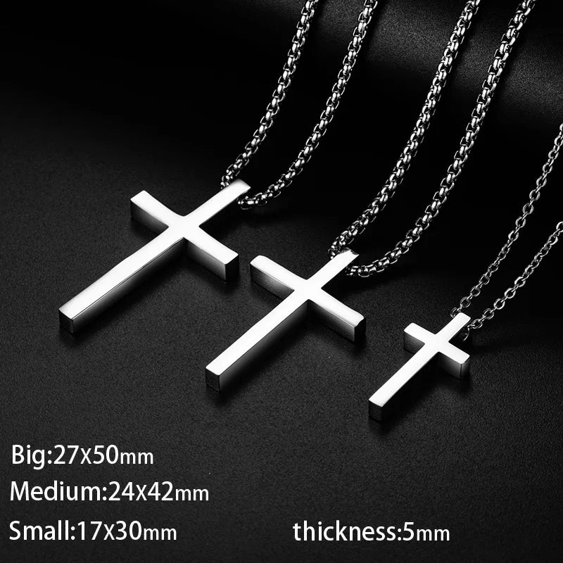 Stainless Steel Cross Pendant Necklace