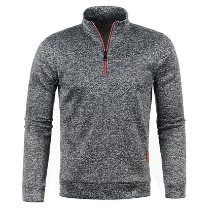 Autumn Men's Half Zipper Sweatshirts Long Sleeve