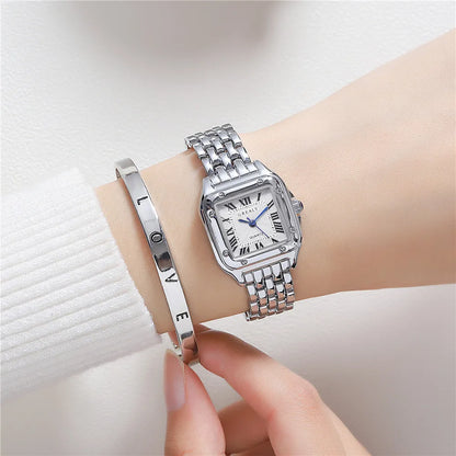 Women's Fashion Square Watches Gold Alloy Strap