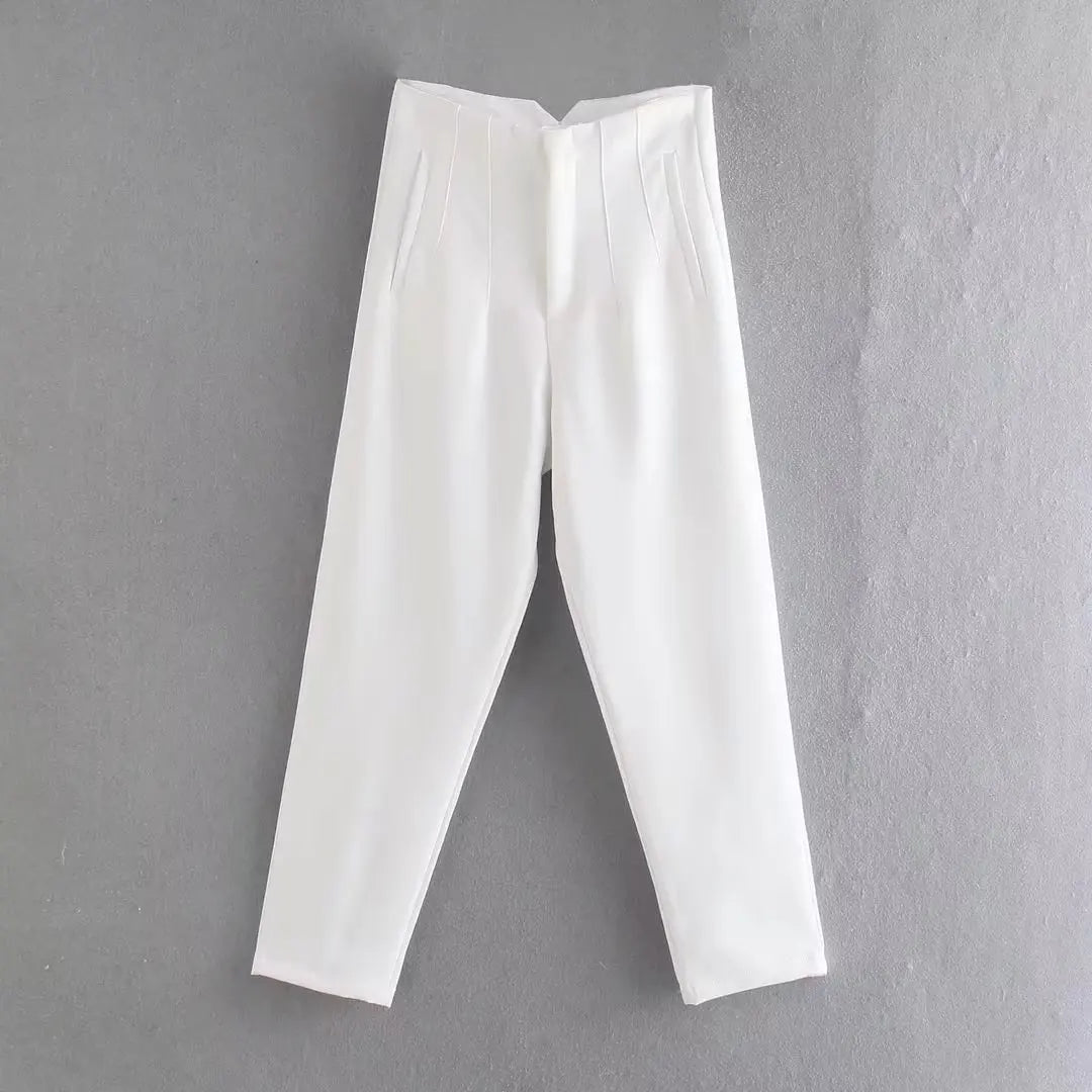 Women Fashion Straight Pants High Waist