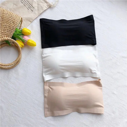 Seamless Tube Tops Women Strapless Padded Bra