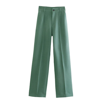 Women Chic Fashion Office Wear Straight Pants