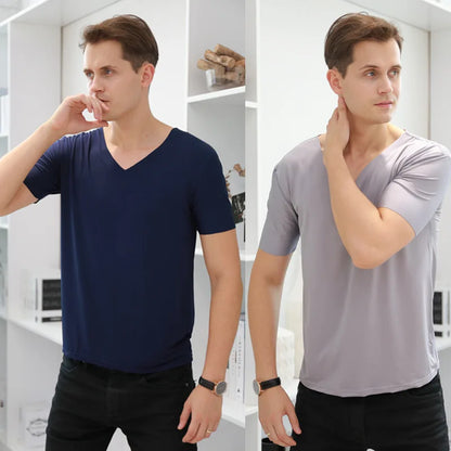 Summer Men's Ice Silk Vest Short Sleeves