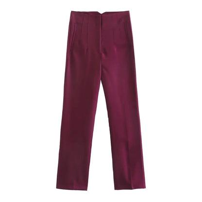 Women Fashion Straight Pants High Waist