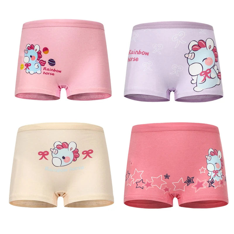 4pcs/Lot Girls  Underwear 100%Cotton Girls Panties