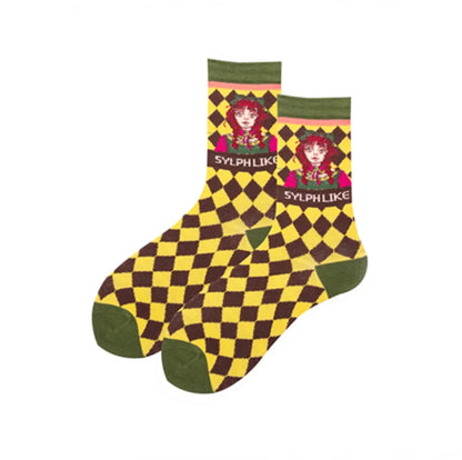 Colorful Print Socks Women