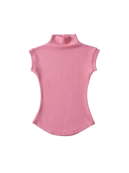 Summer Sexy Turtleneck Sleeveless T-Shirts