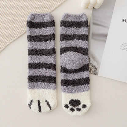 Autumn Winter Socks Cute Cat Claw