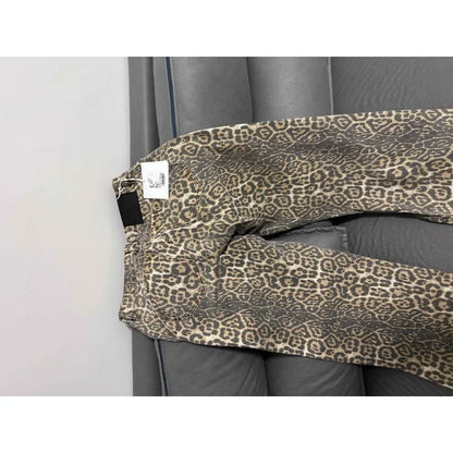 American Retro Leopard High Waist Baggy Jeans