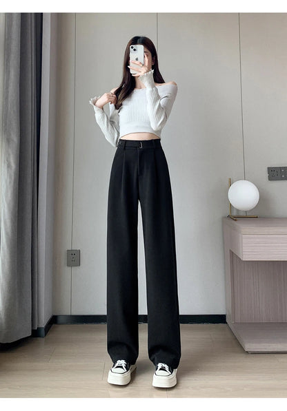 Thicken Woolen Casual Loose Full Length Pants