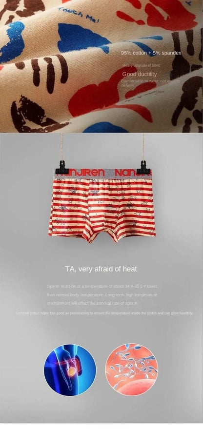 4Pcs Boxer Shorts Men's Underwear Sexy Panties