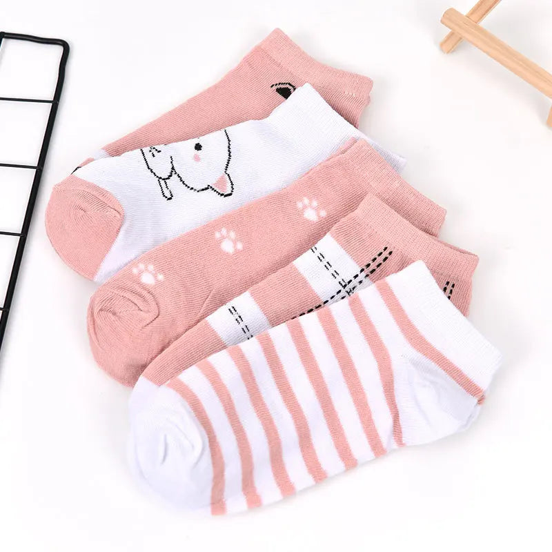 Cute Cat Socks For Women 5 Pairs