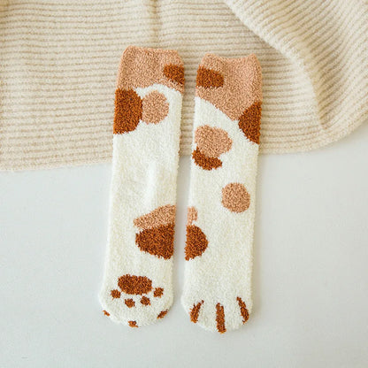 Autumn Winter Socks Cute Cat Claw