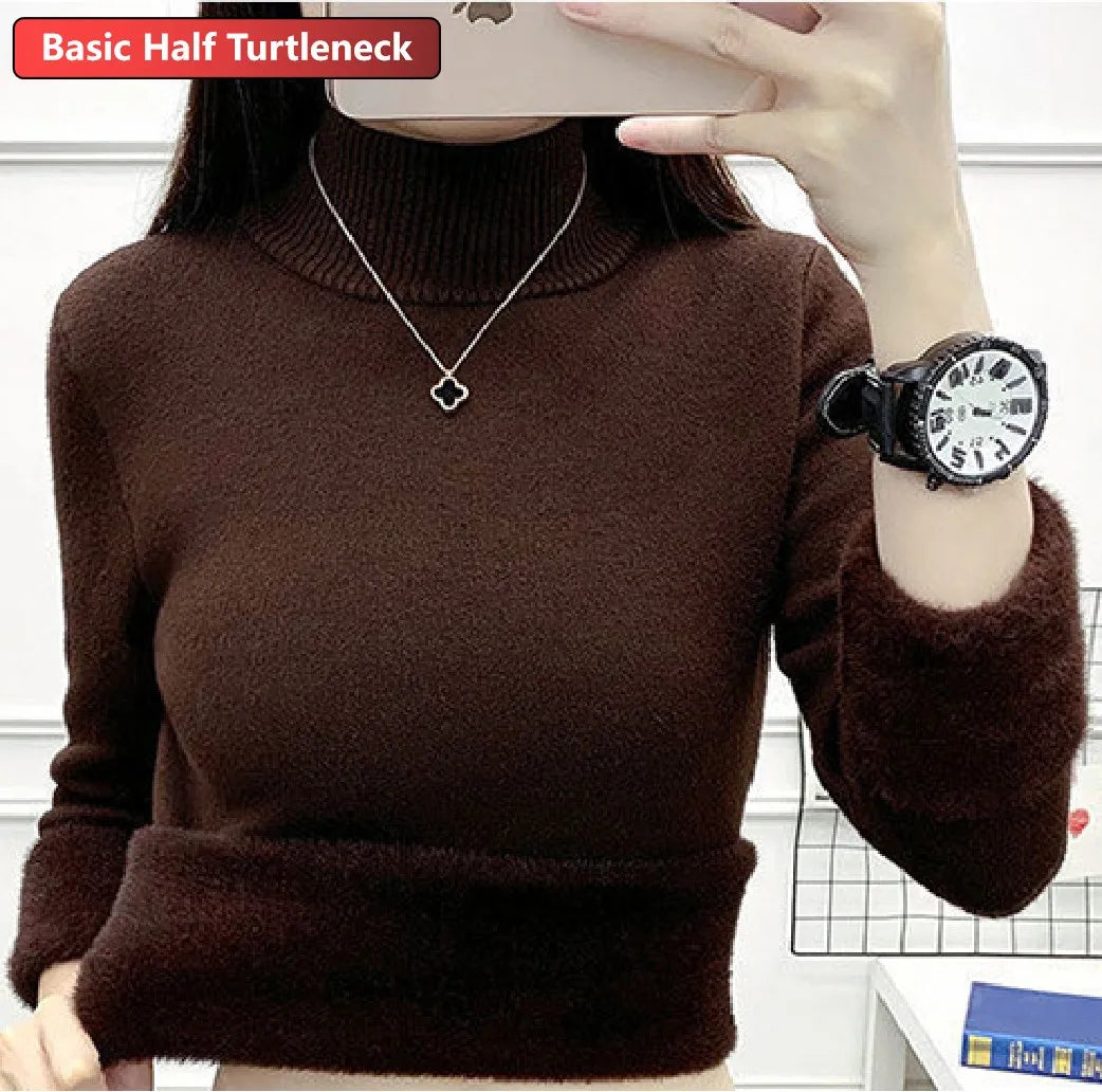 Turtleneck Winter Sweater Women Elegant