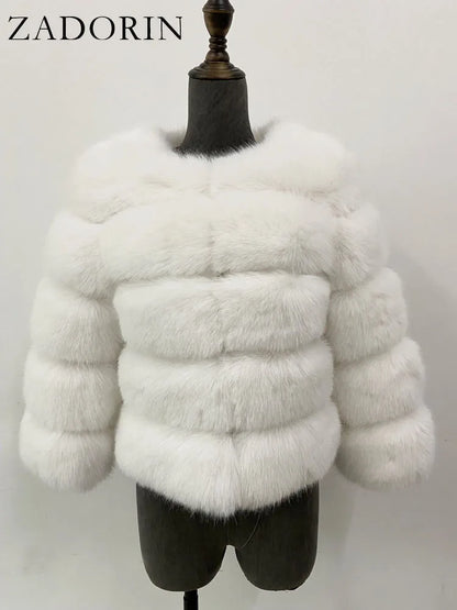 Mink Coats Autumn Winter Fluffy Black Faux Fur Coat