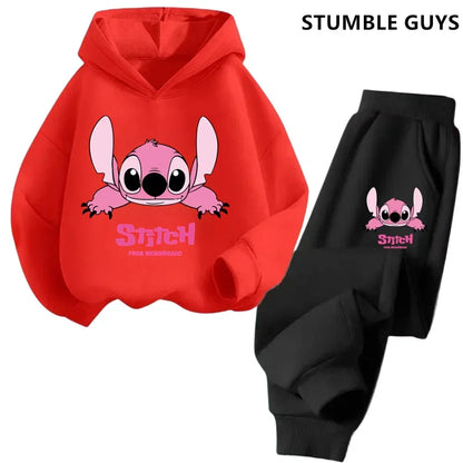 Children Hoodies Stitch  Fashion Pullover Sweatshirt