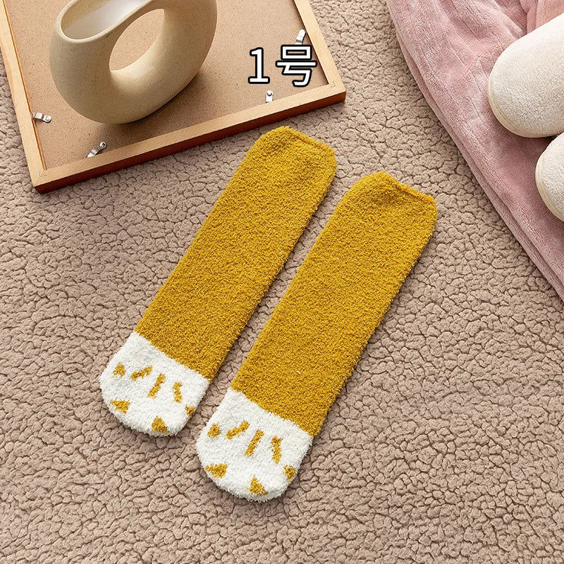 Autumn Winter Socks Cute Cat Claw