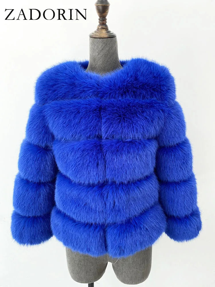 Mink Coats Autumn Winter Fluffy Black Faux Fur Coat