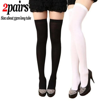 Women Stockings Black White Red Over The Knee