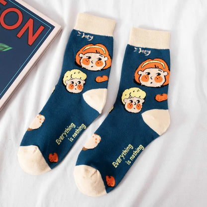 Cartoon Grid  Socks