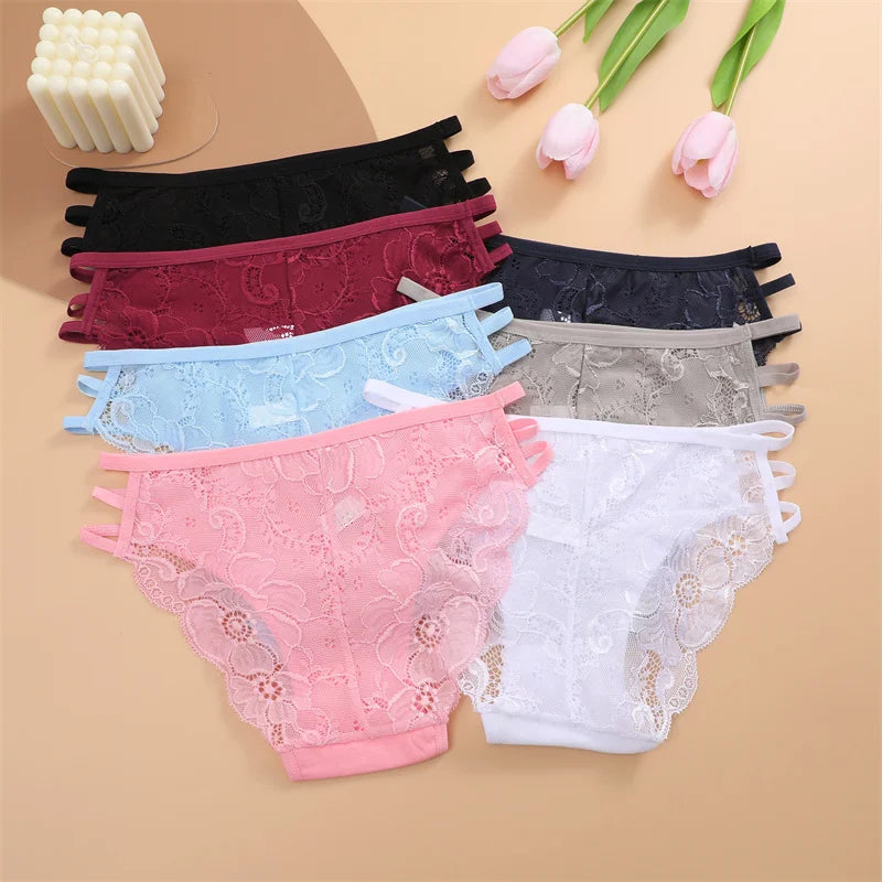 3PC/Set Women's Sexy Floral Lace Panties