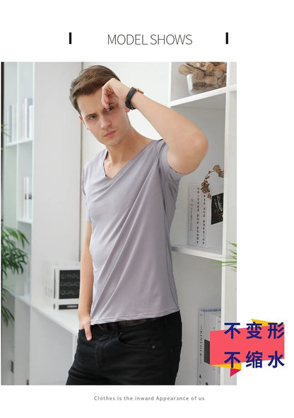 Summer Men's Ice Silk Vest Short Sleeves