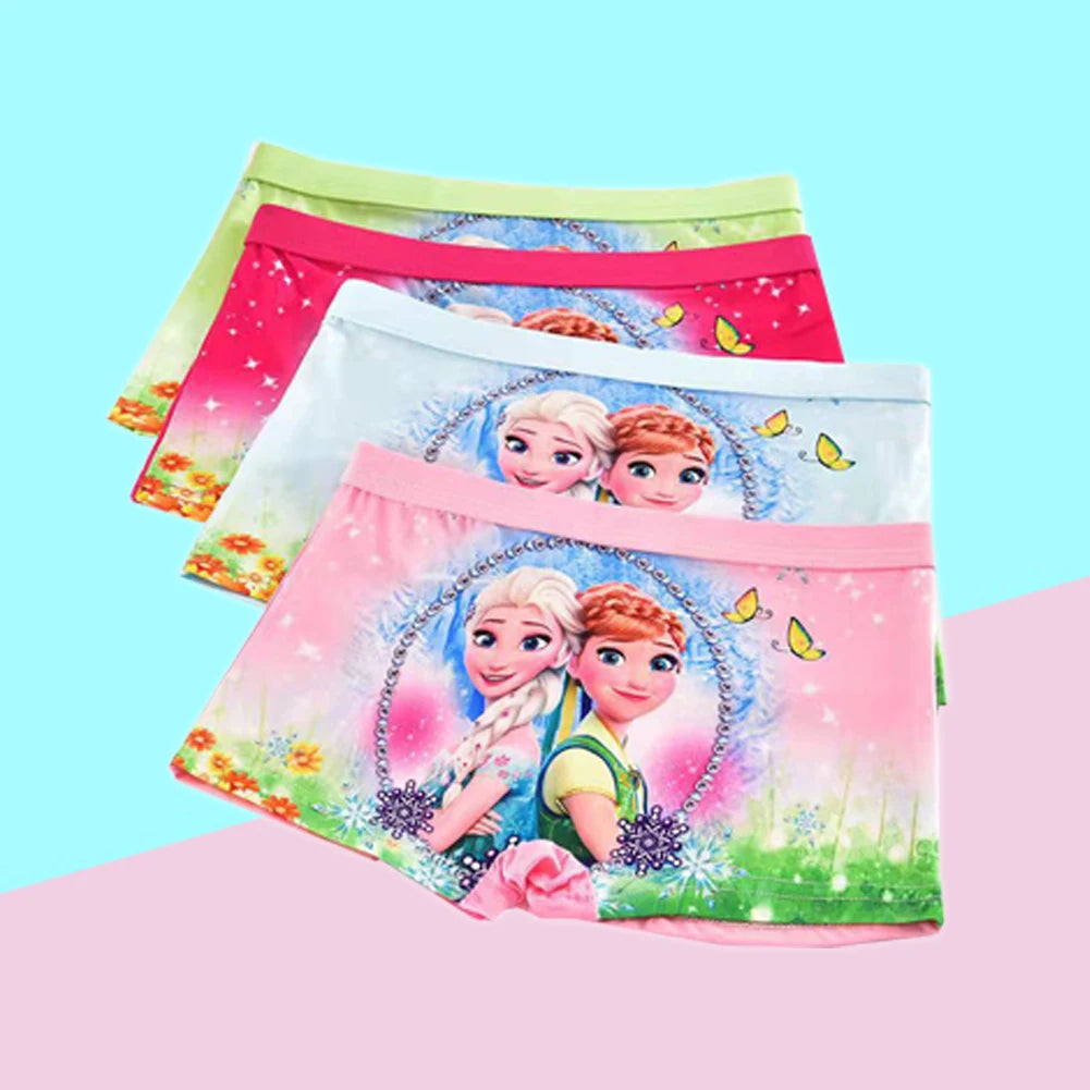 4Pcs/bag Disney Children's Panties ELsa Cartoon Frozen