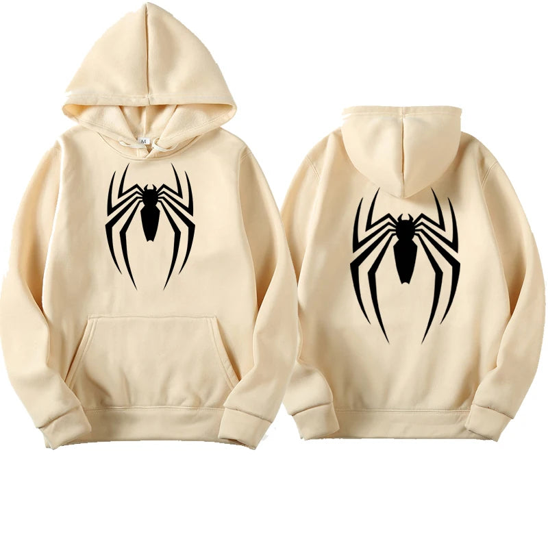 Hoodie Street Fashion Spider Print Sweatshirt