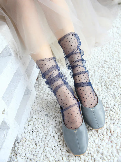 Sexy Dot Lace Socks Women