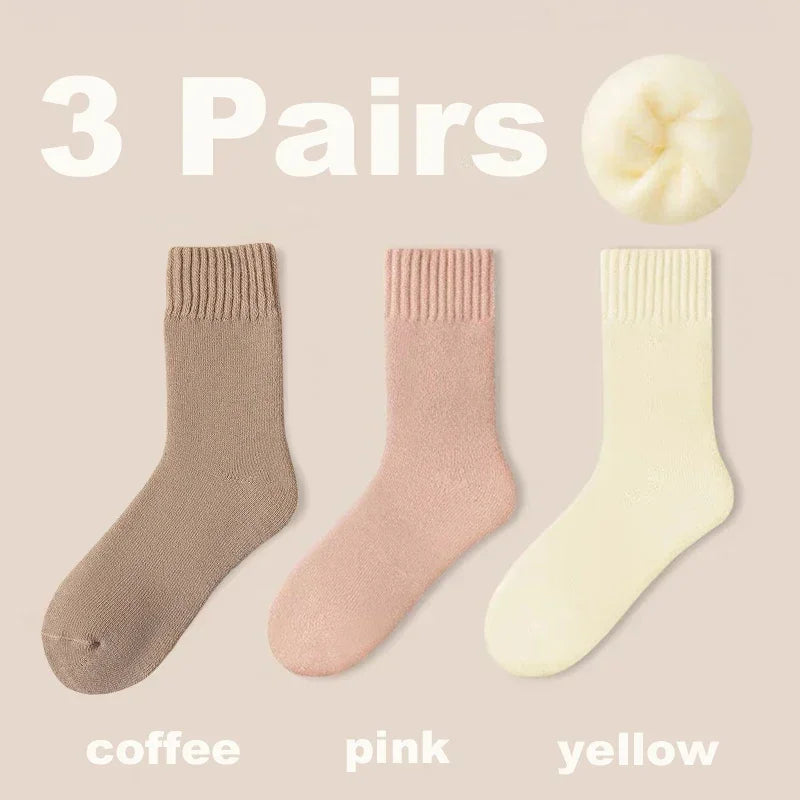 3 Pairs Women Socks Wool