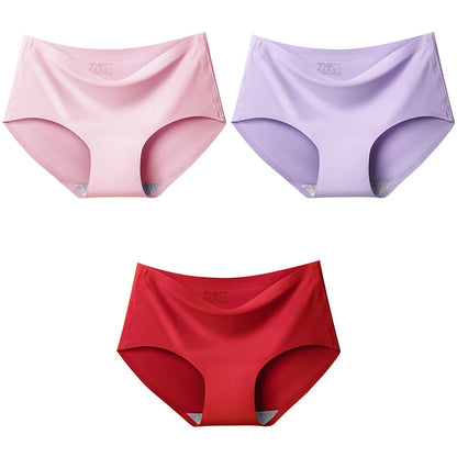 3Pcs/Set Large Size XXL Seamless Women Panties Mid-waist