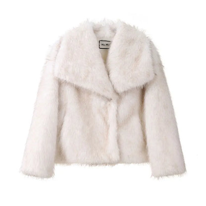 New Fashion Gradient Fluffy Fur Coat