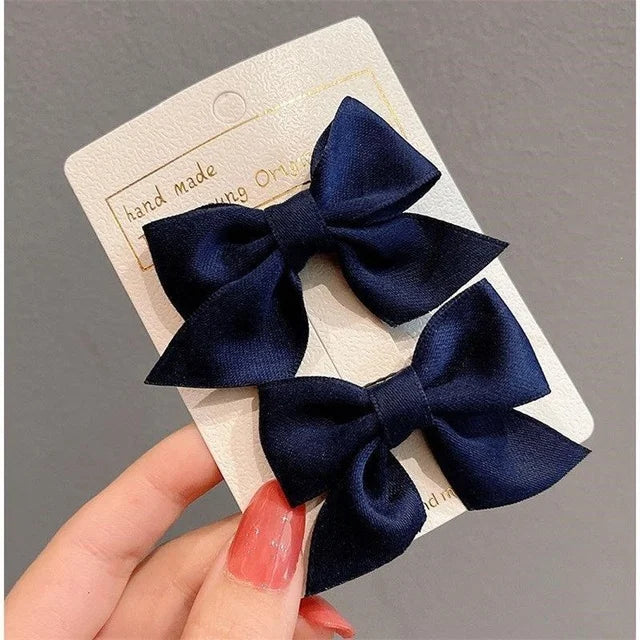 2 Piece Bow Hair Clip Elegant Flower