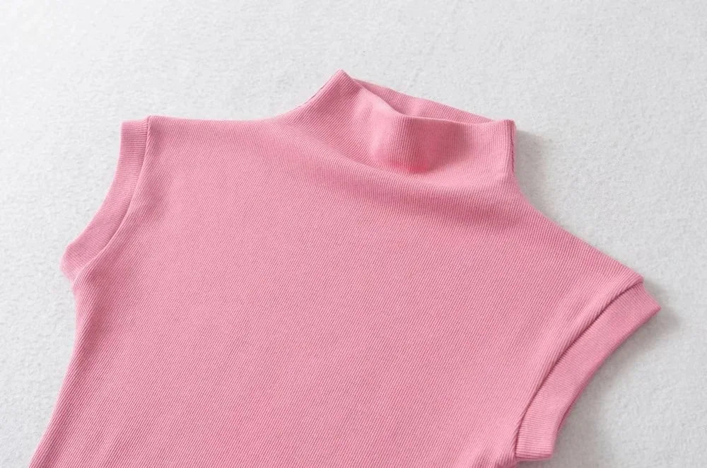 Summer Sexy Turtleneck Sleeveless T-Shirts